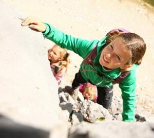 Sport climbing Saxon Switzerland 4 Klettern in der Sächsischen Schweiz - Junges Mädchen beim Klettern.