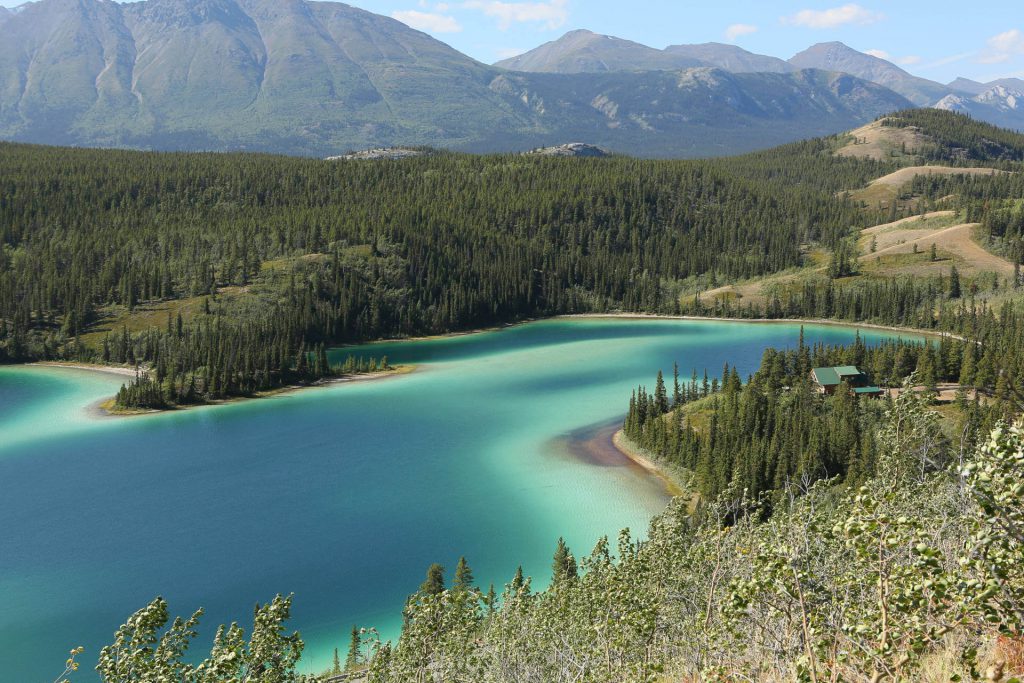 Fünf Tage auf dem Chilkoot Trail 20 Blick auf das türkis-blaue Wasser des Yukon River.