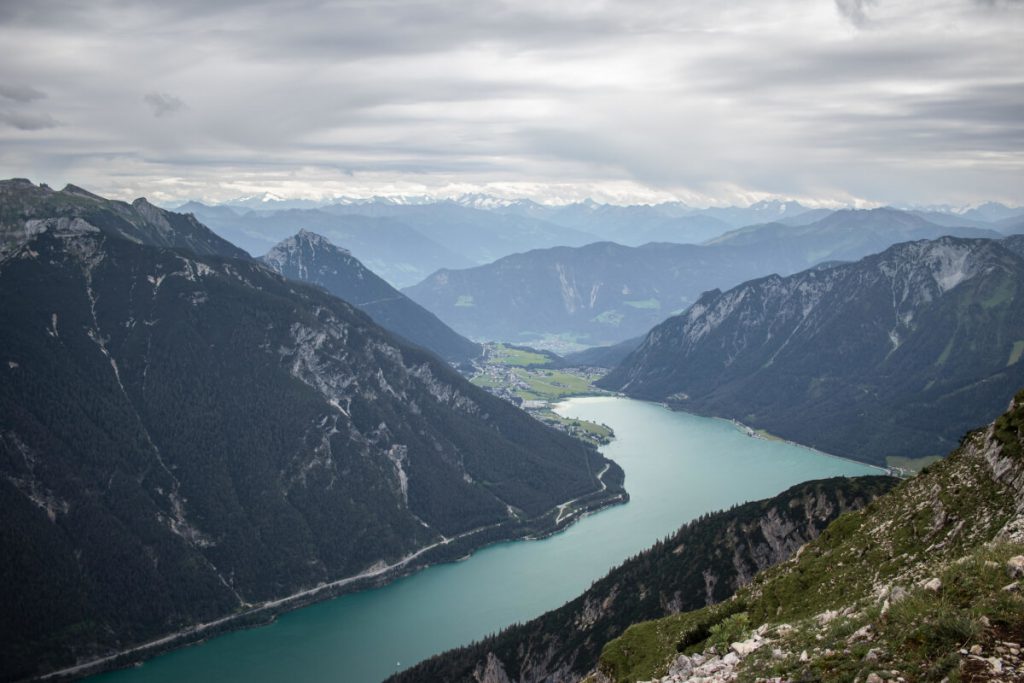 View from above to the Achensee - which is also called Fjord of the Alps.